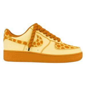 NIKE Air Force 1 Low Custom Orange Dip Dye Rope Lace Sneakers Size 8.5